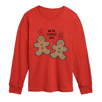 Boys 8-20 We're Cooked, Bro Gingerbreads Long Sleeve Graphic Tee