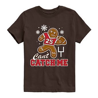 Boys 8-20 Can't Catch Me Gingerbread Football Short Sleeve Graphic Tee