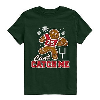 Boys 8-20 Can't Catch Me Gingerbread Football Short Sleeve Graphic Tee