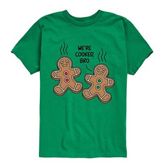 Boys 8-20 We're Cooked, Bro Gingerbreads Short Sleeve Graphic Tee