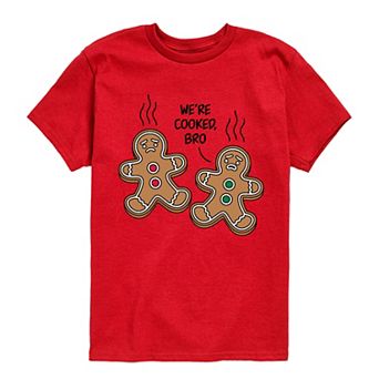 Boys 8-20 We're Cooked, Bro Gingerbreads Short Sleeve Graphic Tee
