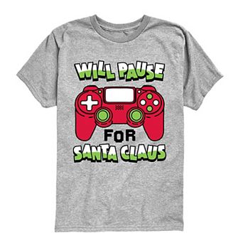 Boys 8-20 Will Pause For Santa Claus Short Sleeve Graphic Tee