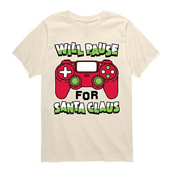 Boys 8-20 Will Pause For Santa Claus Short Sleeve Graphic Tee