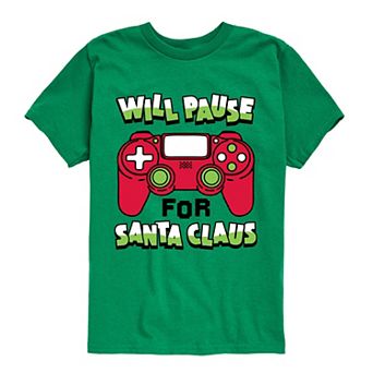 Boys 8-20 Will Pause For Santa Claus Short Sleeve Graphic Tee