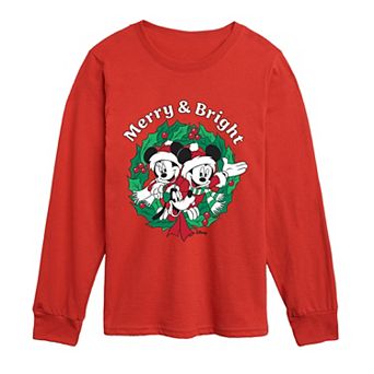 Boys 8-20 Disney's Mickey & Friends "Merry & Bright" Long Sleeve Graphic Tee