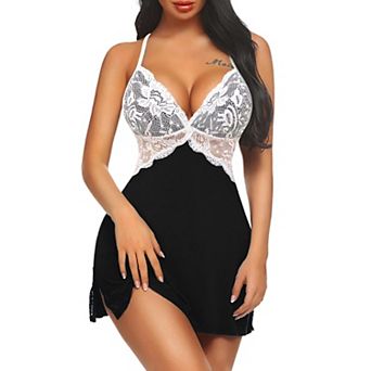 Avidlove Lingerie for Women Nightgowns Chemise Modal Sleepwear Lace Babydoll