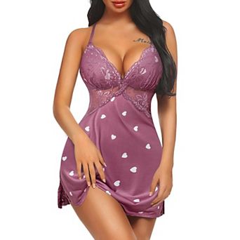 Avidlove Lingerie for Women Nightgowns Chemise Modal Sleepwear Lace Babydoll