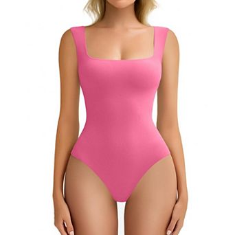 Avidlove Bodysuits for Women Square Neck Body Suit Double Lined Tank Top Bodysuit Soft