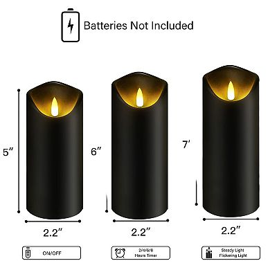 Flameless LED Candles with Remote Timer, Realistic 3D Wick, Battery Operated Pillar Candles Set of 9