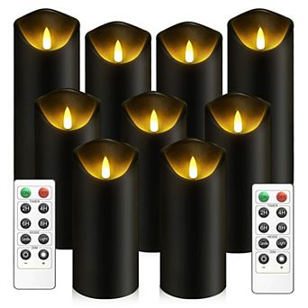 Flameless LED Candles with Remote Timer, Realistic 3D Wick, Battery Operated Pillar Candles Set of 9