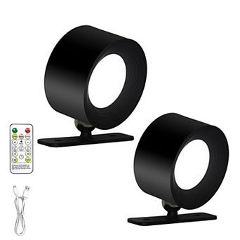 LED Wall Sconce Rechargeable Magnetic 360° Rotating Dimmable Remote Control Wireless Bedroom Reading
