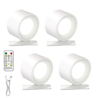 LED Wall Sconce Rechargeable Magnetic 360° Rotating Dimmable Remote Control Wireless Bedroom Reading