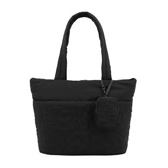 MYTAGALONGS Trolley Floral Diamond Quilt Tote Bag & Pouch Set