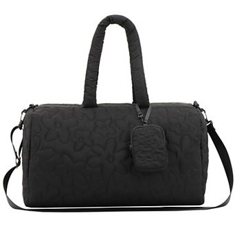 MYTAGALONGS Minimal Floral Quilt Duffel Bag