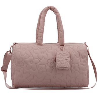 MYTAGALONGS Minimal Floral Quilt Duffel Bag
