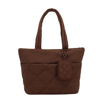 MYTAGALONGS Diamond Quilt Tote Bag & Pouch Set