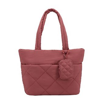 MYTAGALONGS Diamond Quilt Tote Bag & Pouch Set