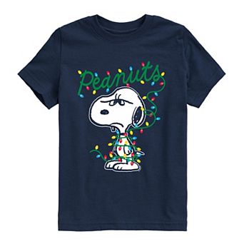 Boys 8-20 Peanuts Snoopy Christmas Lights Short Sleeve Graphic Tee