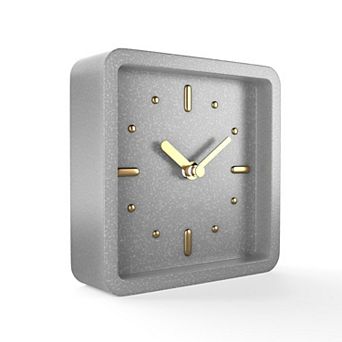 Mid Century Modern Desk Clock Silent Analog Small Tabletop Shelf Nightstand Office 4.7"