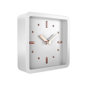 Mid Century Modern Desk Clock Silent Analog Small Tabletop Shelf Nightstand Office 4.7"