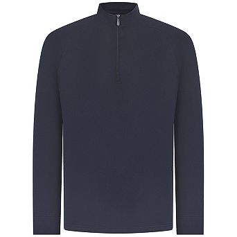 Henbury Mens Quarter Zip Long Sleeve Top