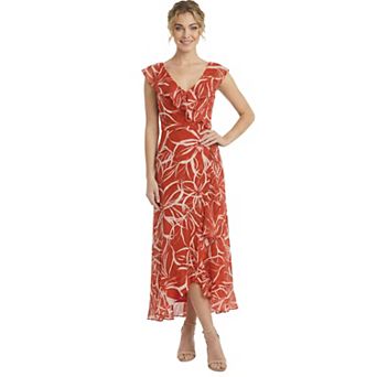 Women's London Times Side Tie Ruffle Wrap Dress