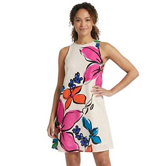 Women's London Times Trapeze Cut In Short Sleeveless Dress