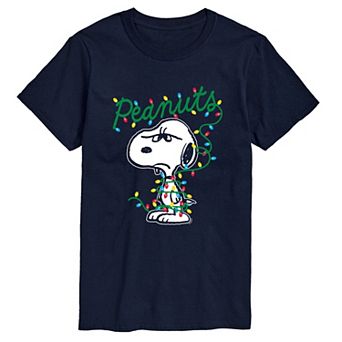 Big & Tall Peanuts Snoopy Christmas Lights Short Sleeve Graphic Tee