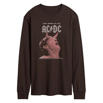 Men's ACDC Distressed Long Sleeve Graphic T-Shirt