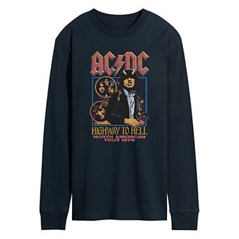 Men's ACDC Highway To Hell Vintage Long Sleeve Graphic T-Shirt