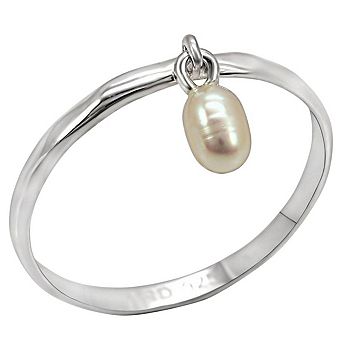 Alamode 925 Sterling Silver Pearl Ring