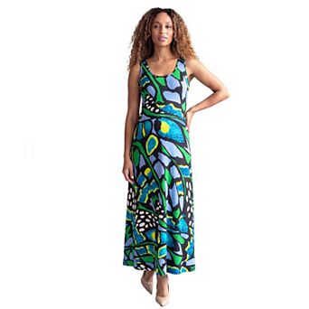 Maternity 24seven Comfort Apparel Scoopneck Sleeveless A-Line Maxi Dress