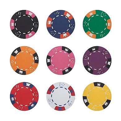 Crown & Dice Poker Chips Set, Clay Composite Non-Denominated Chips, Round for Poker & Blackjack