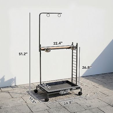PawHut Bird Stand with Wheels Parrot Stand