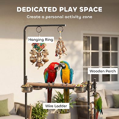 PawHut Bird Stand with Wheels Parrot Stand