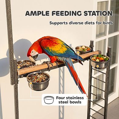 PawHut Bird Stand with Wheels Parrot Stand