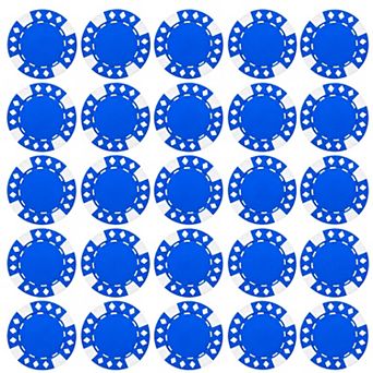 Poker Chips 25 Count, Clay Composite, Non-Denominational Stripes and Diamonds, Standard Size