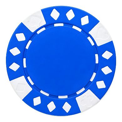 Poker Chips 25 Count, Clay Composite, Non-Denominational Stripes and Diamonds, Standard Size