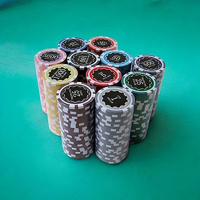 $0.25 Poker Chips 25 Pack Gear Inlay, Heavyweight Clay Composite, Round Chips