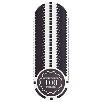 $100 Poker Chips 25 Pack Gear Inlay, Heavyweight Clay Composite, Round Chips for Poker & Blackjack