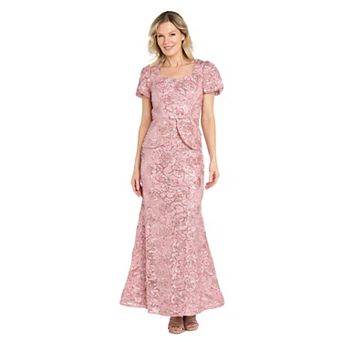 Women's R&M Richards Sequin Rosette Peplum Dress