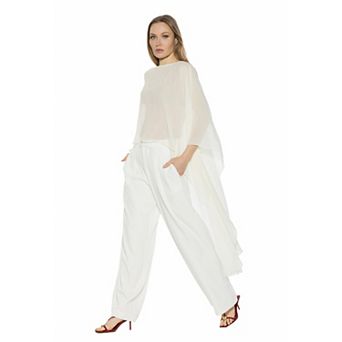 Women's ALEXIA ADMOR Junia Sheer Chiffon Hi Low Coverup Top