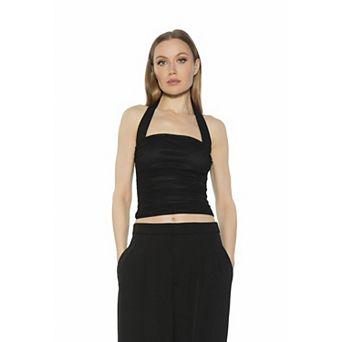 Women's ALEXIA ADMOR Luca Ruched Halter Square Neck Top