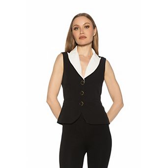 Women's ALEXIA ADMOR Kai Collared Front Button Vest Top