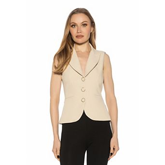 Women's ALEXIA ADMOR Kai Collared Front Button Vest Top