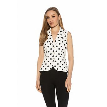 Women's ALEXIA ADMOR Kai Collared Front Button Vest Top