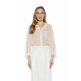 Women's ALEXIA ADMOR Atticus Sheer Button Up Shirt