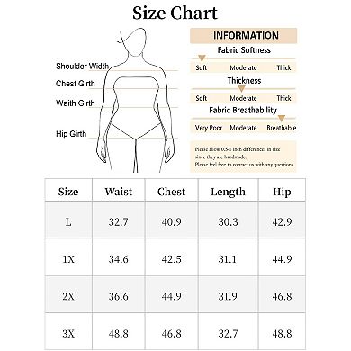 2 Packs Women's Plus Size 1 Pc Swimsuit, Front Cross V-neck Swimwear & Classic Crew Neck Swimsuits
