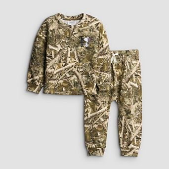 Baby & Toddler Boy Grayson Threads Kids The Label 2 pc Peanuts Snoopy Camo Crewneck Pullover & Joggers Set