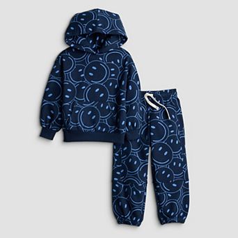 Baby & Toddler Boy Grayson Threads Kids The Label 2 pc Allover Smiley Print Hoodie & Joggers Set
